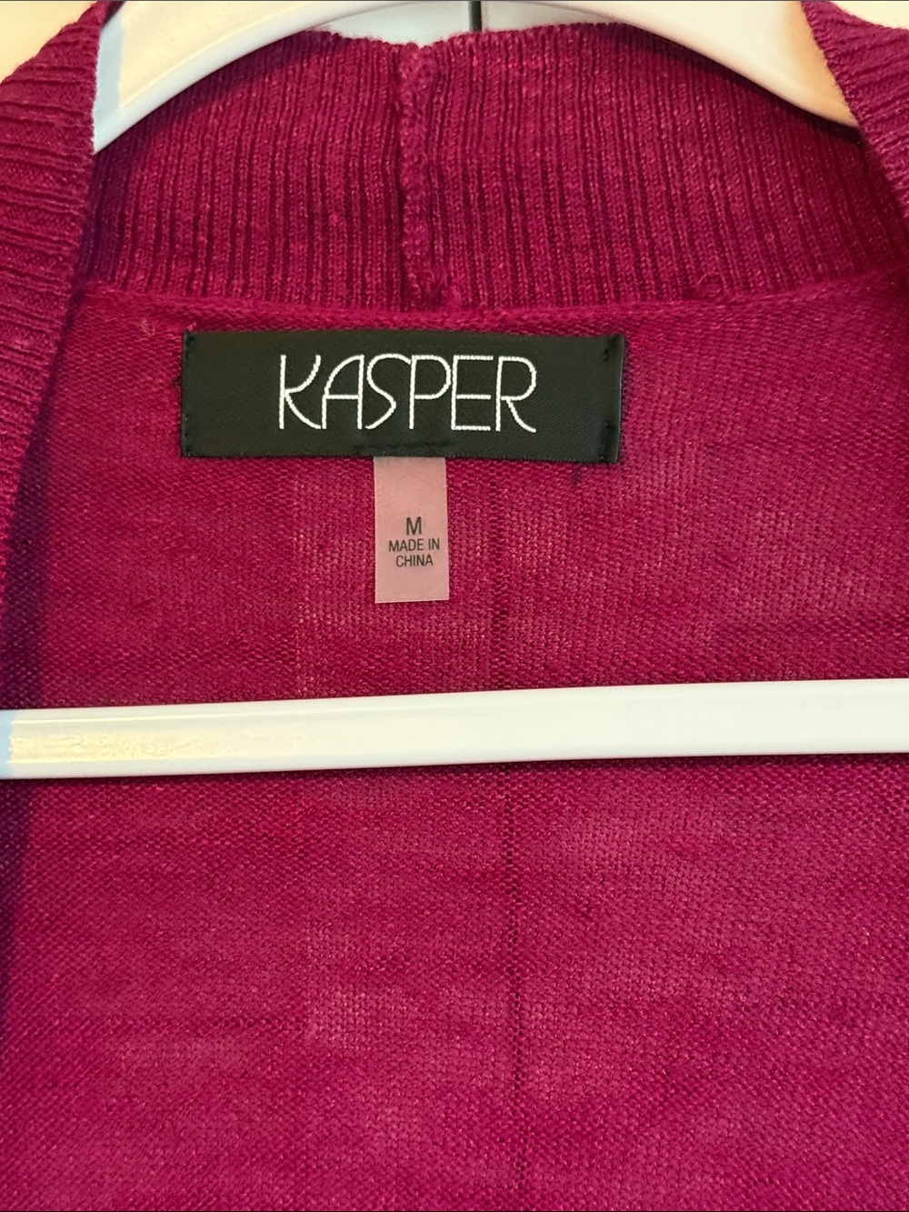 Kasper Open-Front Cardigan in Berry Pink - Picture 6 of 11